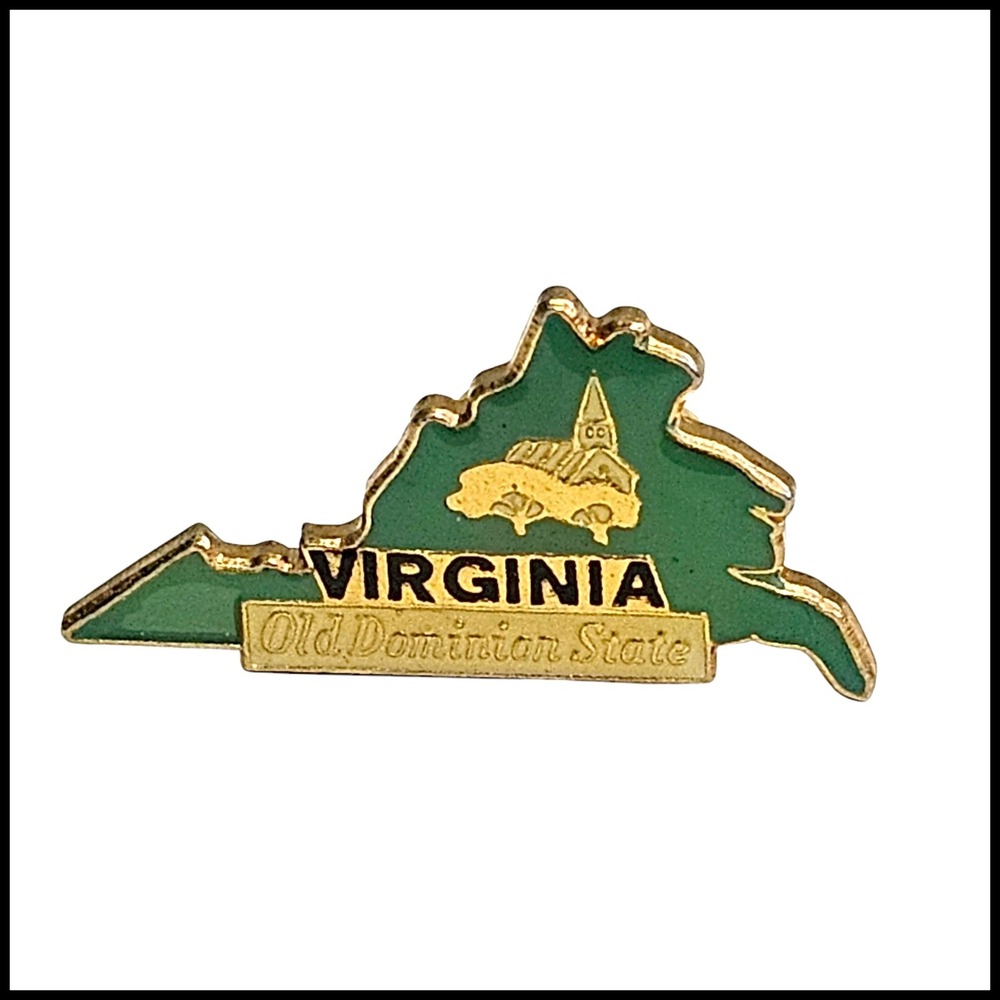 Virginia Souvenir Pin Old Dominion State Travel Collectible Brooch